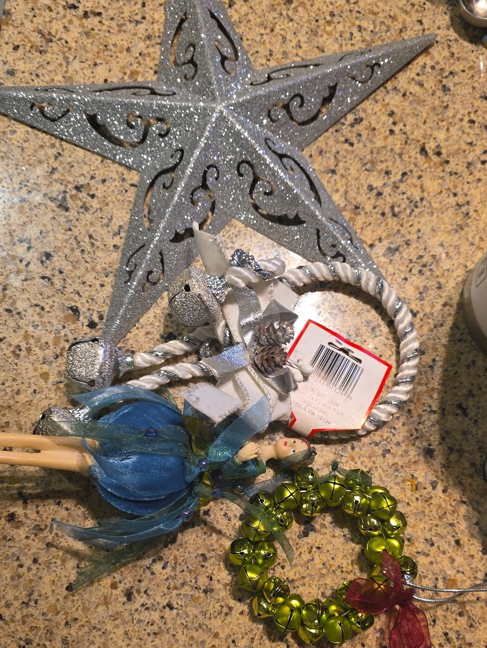 Holiday Silver Glitter Star Tree Topper - Home Holiday And Ornaments